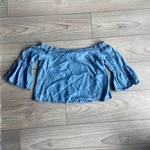 Forever 21 Off-the-Shoulder Chambray Top
